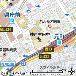 兵庫県神戸市中央区北長狭通4丁目10周辺の地図