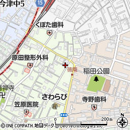 大阪府東大阪市稲田本町3丁目9-9周辺の地図