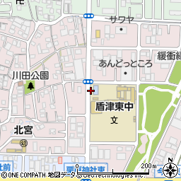 大阪府東大阪市川田周辺の地図