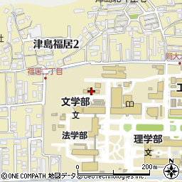 岡山大学文学部考古学資料室周辺の地図