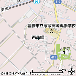 愛知県豊橋市老津町西高縄周辺の地図