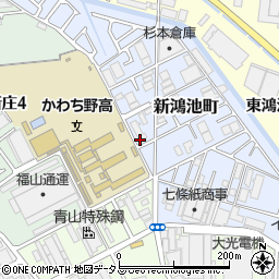 大阪府東大阪市新鴻池町13周辺の地図