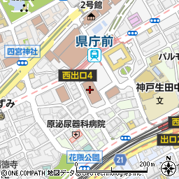 兵庫県警察本部暴力１１０番周辺の地図