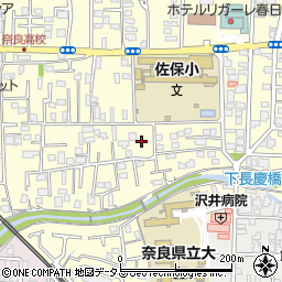 奈良県奈良市法蓮立花町周辺の地図