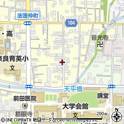 奈良県奈良市法蓮町南周辺の地図