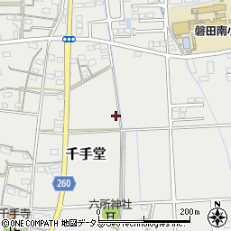 静岡県磐田市千手堂周辺の地図