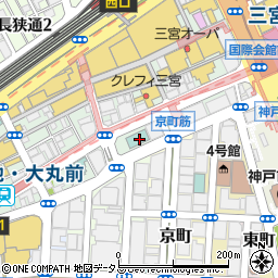 兵庫県神戸市中央区三宮町1丁目2周辺の地図