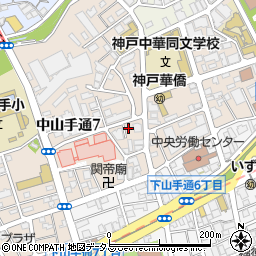 ＧＳパーク神戸中山手通七丁目駐車場周辺の地図
