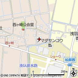 静岡県袋井市西ケ崎2336周辺の地図