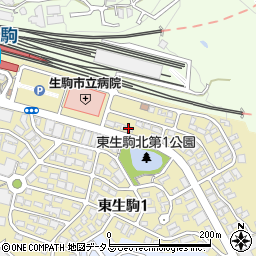 萬春堂東生駒店周辺の地図