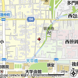 奈良県奈良市法蓮南周辺の地図