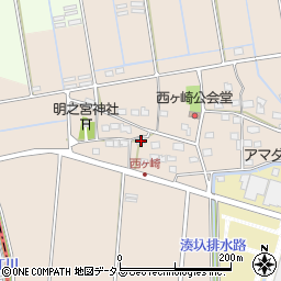 静岡県袋井市西ケ崎2304-1周辺の地図