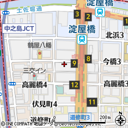 みずほ銀行大阪法人支店周辺の地図