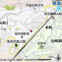 近鉄タクシー生駒社員社宅周辺の地図