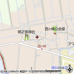 静岡県袋井市西ケ崎2373-1周辺の地図