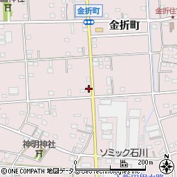 静岡県浜松市中央区金折町316周辺の地図
