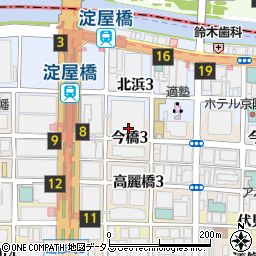 大阪府大阪市中央区今橋3丁目4周辺の地図