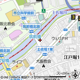 寿司赤酢土佐堀周辺の地図
