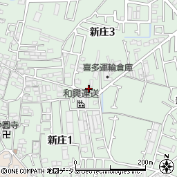 大阪府東大阪市新庄周辺の地図