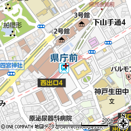 県警本部前周辺の地図