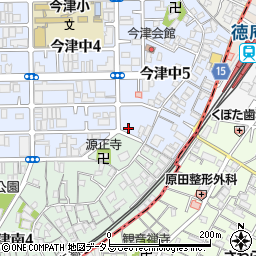 タイムズ今津中５丁目第２駐車場周辺の地図