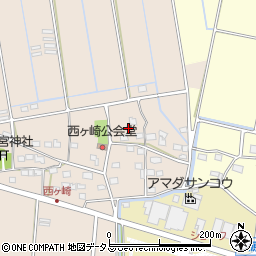 静岡県袋井市西ケ崎周辺の地図