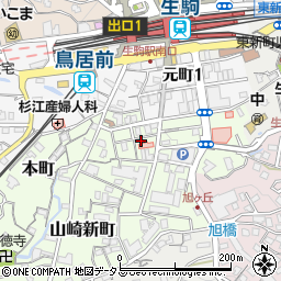 まるしん生駒店周辺の地図