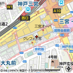 ユニクロ神戸三宮店周辺の地図
