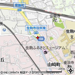 ＪＡならけん生駒周辺の地図