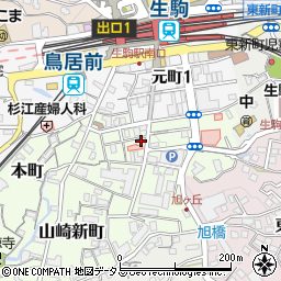ウィン生駒校周辺の地図
