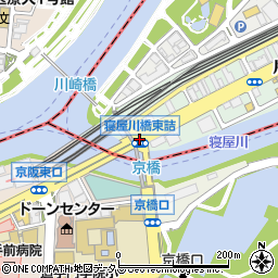 寝屋川橋東詰周辺の地図