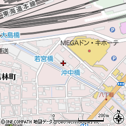 静岡県浜松市中央区東若林町42周辺の地図