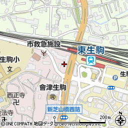 テバス 東生駒店周辺の地図