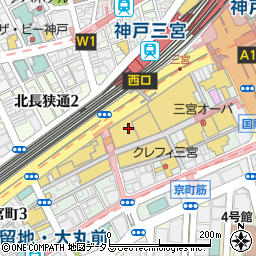 ＢＬＥＳＳ三宮店周辺の地図