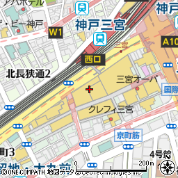 兵庫県神戸市中央区三宮町1丁目9周辺の地図