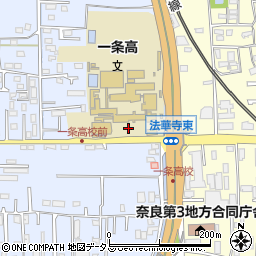 奈良市立一条高等学校附属中学校周辺の地図