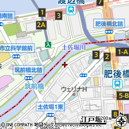 タイムズ土佐堀第６駐車場周辺の地図