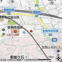 奈良県生駒市東新町周辺の地図