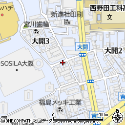 大阪府大阪市福島区大開周辺の地図