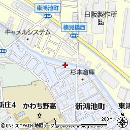 大阪府東大阪市新鴻池町17-5周辺の地図