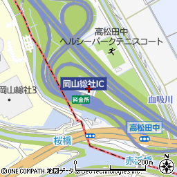 西日本高速道路株式会社中国支社　岡山総社料金所周辺の地図