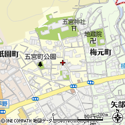 リパーク神戸五宮町駐車場周辺の地図