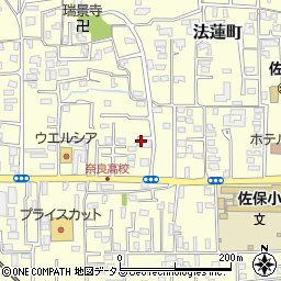 奈良県奈良市法蓮山添中町周辺の地図