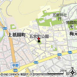 兵庫県神戸市兵庫区五宮町周辺の地図
