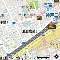 Bar moon walk 三ノ宮店周辺の地図