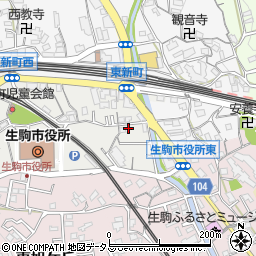 ＊月極:生駒市東新町5[山本]駐車場周辺の地図