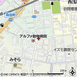 静岡県浜松市中央区森田町80周辺の地図