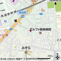 静岡県浜松市中央区森田町155周辺の地図