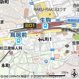 三菱ＵＦＪ銀行生駒駅前 ＡＴＭ周辺の地図