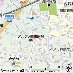 静岡県浜松市中央区森田町75周辺の地図
